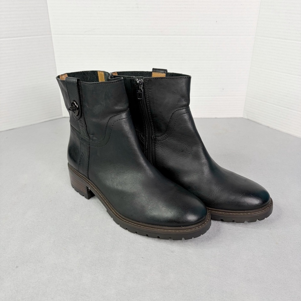 Coach Lug Sole Georgette Ankle Boots Calf Leather Streetwear Classic Iconic 8.5B